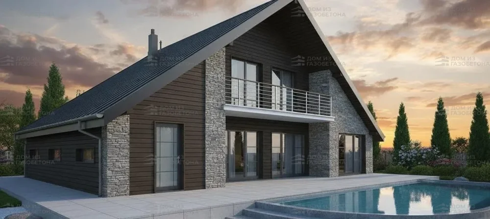 Проект Двухэтажный дом 17 на 16, 192 м2