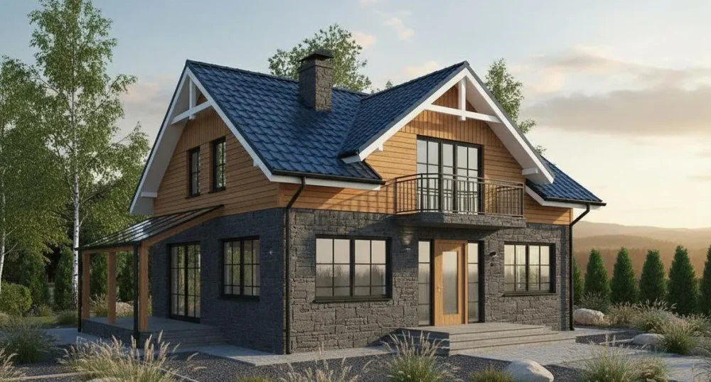 Проект Двухэтажный дом 10 на 10, 153 м2