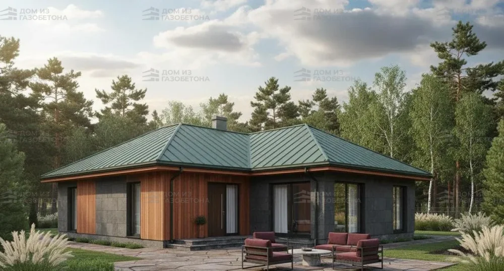 Проект Одноэтажный дом 11 на 14, 109 м2