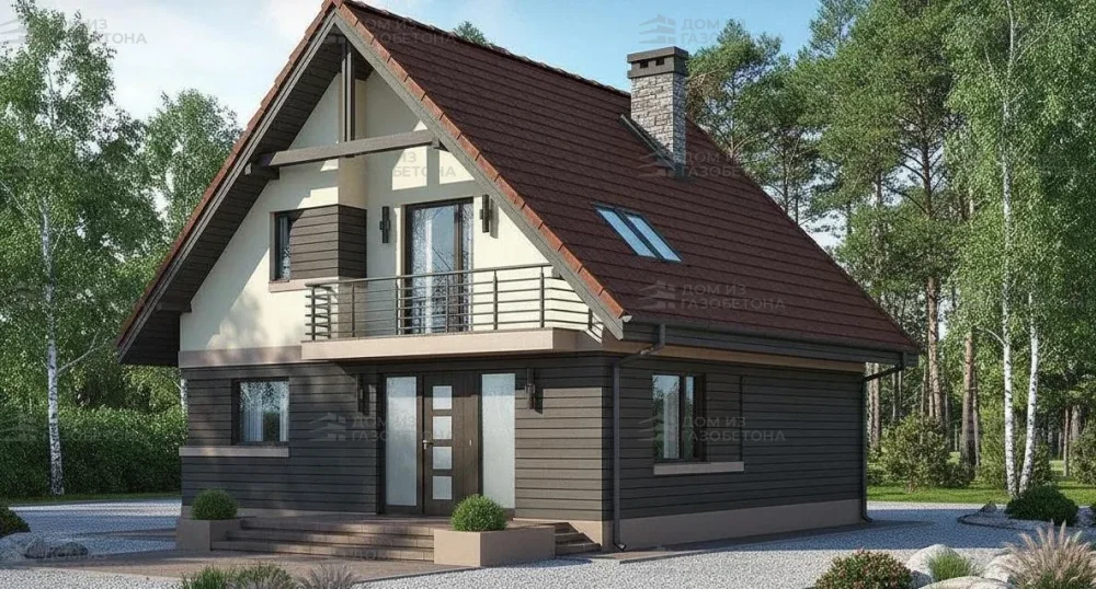 Проект Двухэтажный дом 10 на 9, 117 м2