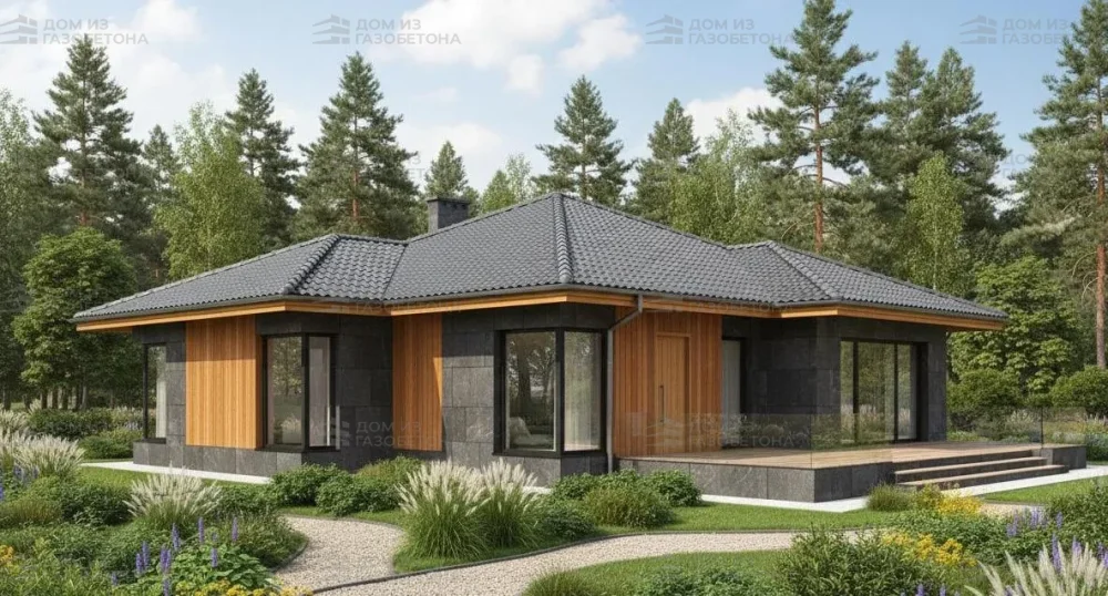 Проект Одноэтажный дом 16 на 15, 138 м2