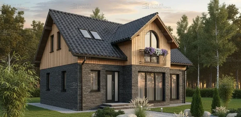 Проект Двухэтажный дом 10 на 10, 108 м2