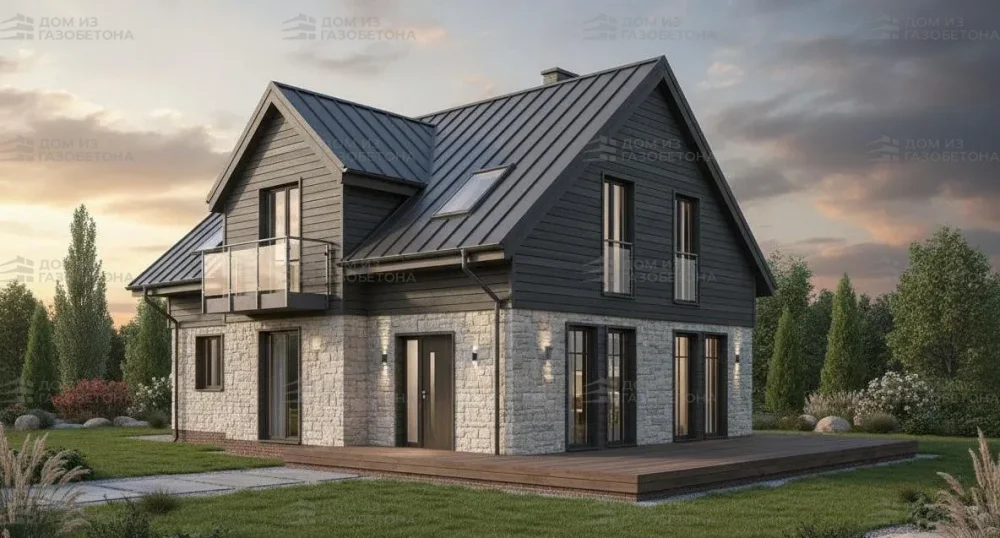 Проект Двухэтажный дом 14 на 12, 189 м2